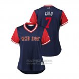 Camiseta Beisbol Mujer Boston Red Sox Christian Vazquez 2018 LLWS Players Weekend Colo Azul