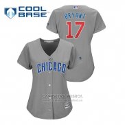 Camiseta Beisbol Mujer Chicago Cubs Kris Bryant Cool Base Replica Gris