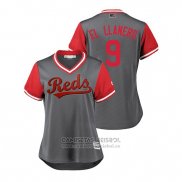 Camiseta Beisbol Mujer Cincinnati Reds Jose Peraza 2018 LLWS Players Weekend El Llanero Gris
