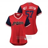 Camiseta Beisbol Mujer Cleveland Indians Shane Bieber 2018 LLWS Players Weekend Not Justin Rojo