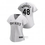 Camiseta Beisbol Mujer Colorado Rockies German Marquez 2020 Replica Primera Blanco