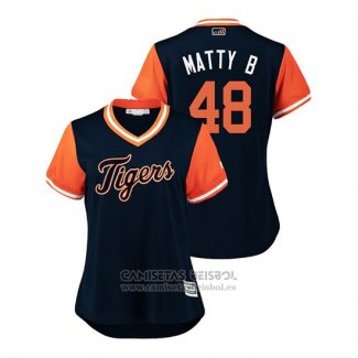 Camiseta Beisbol Mujer Detroit Tigers Matthew Boyd 2018 LLWS Players Weekend Matty B Azul