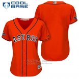 Camiseta Beisbol Mujer Houston Astros 2017 World Series Campeones Naranja Cool Base