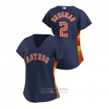 Camiseta Beisbol Mujer Houston Astros Alex Bregman 2020 Replica Alterno Azul