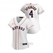 Camiseta Beisbol Mujer Houston Astros George Springer 2020 Replica Primera Blanco