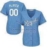 Camiseta Beisbol Mujer Kansas City Royals Personalizada Azul2