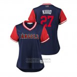 Camiseta Beisbol Mujer Los Angeles Angels Mike Trout 2018 LLWS Players Weekend Kiiiiid Azul