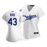 Camiseta Beisbol Mujer Los Angeles Dodgers Edwin Rios 2020 Primera Replica Blanco