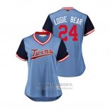 Camiseta Beisbol Mujer Minnesota Twins Logan Forsythe 2018 LLWS Players Weekend Logie Bear Azul