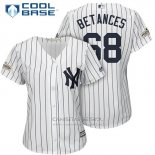 Camiseta Beisbol Mujer New York Yankees 2017 Postemporada Dellin Betances Blanco Cool Base