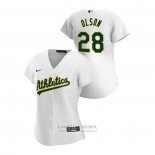 Camiseta Beisbol Mujer Oakland Athletics Matt Olson 2020 Replica Primera Blanco