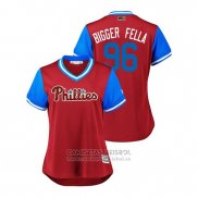 Camiseta Beisbol Mujer Philadelphia Phillies Tommy Hunter 2018 LLWS Players Weekend Bigger Fella Scarlet