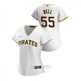 Camiseta Beisbol Mujer Pittsburgh Pirates Josh Bell 2020 Replica Primera Blanco