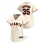 Camiseta Beisbol Mujer San Francisco Giants Brandon Crawford 2020 Replica Primera Crema
