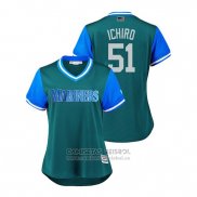 Camiseta Beisbol Mujer Seattle Mariners Ichiro Suzuki 2018 LLWS Players Weekend Ichiro Verde