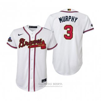 Camiseta Beisbol Nino Atlanta Braves Dale Murphy 2022 Gold Program Replica Blanco