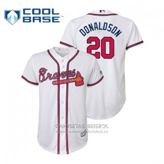 Camiseta Beisbol Nino Atlanta Braves Josh Donaldson Cool Base Primera Blanco