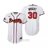 Camiseta Beisbol Nino Atlanta Braves Kyle Wright 2022 Gold Program Replica Blanco
