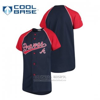 Camiseta Beisbol Nino Atlanta Braves Personalizada Stitches Azul Rojo