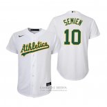Camiseta Beisbol Nino Oakland Athletics Marcus Semien Replica Primera Blanco