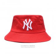 Sombrero Pescador New York Yankees Rojo