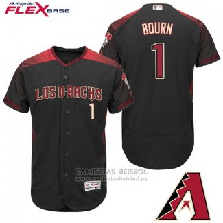 Camiseta Beisbol Hombre Arizona Diamondbacks 1 Michael Bourn Negro Hispanic Heritage Flex Base