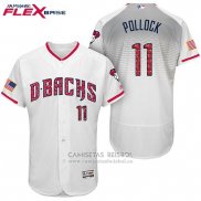 Camiseta Beisbol Hombre Arizona Diamondbacks 2017 Estrellas y Rayas 11 A.j. Pollock Blanco Flex Base