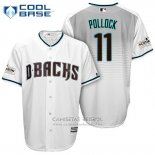 Camiseta Beisbol Hombre Arizona Diamondbacks 2017 Postemporada 11 A.j. Pollock Blanco Cool Base