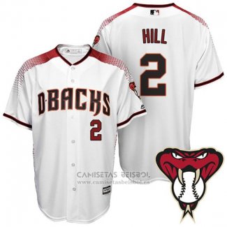 Camiseta Beisbol Hombre Arizona Diamondbacks 2 Aaron Hill Primera Blanco