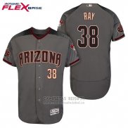 Camiseta Beisbol Hombre Arizona Diamondbacks 38 Robbie Ray Gris Negro Flex Base