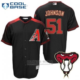 Camiseta Beisbol Hombre Arizona Diamondbacks 51 Randy Johnson Negro Cool Base