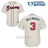 Camiseta Beisbol Hombre Atlanta Braves 3 Dale Murphy Crema Alterno Cool Base