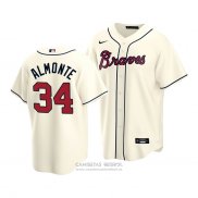 Camiseta Beisbol Hombre Atlanta Braves Abraham Almonte Replica Crema