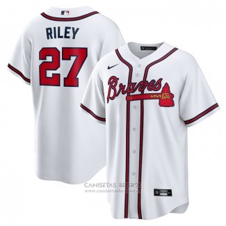 Camiseta Beisbol Hombre Atlanta Braves Austin Riley Primera Replica Blanco