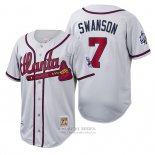 Camiseta Beisbol Hombre Atlanta Braves Dansby Swanson Cooperstown Collection Autentico Blanco