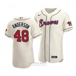 Camiseta Beisbol Hombre Atlanta Braves Ian Anderson Autentico Alterno Crema