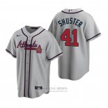 Camiseta Beisbol Hombre Atlanta Braves Jared Shuster Replica 2020 Gris