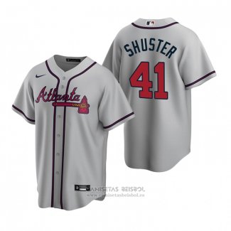 Camiseta Beisbol Hombre Atlanta Braves Jared Shuster Replica 2020 Gris