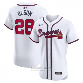 Camiseta Beisbol Hombre Atlanta Braves Matt Olson Primera Elite Blanco