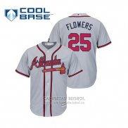 Camiseta Beisbol Hombre Atlanta Braves Tyler Flowers Cool Base Road 2019 Gris