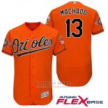 Camiseta Beisbol Hombre Baltimore Orioles 13 Manny Machado Naranja 2017 Flex Base