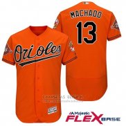 Camiseta Beisbol Hombre Baltimore Orioles 13 Manny Machado Naranja 2017 Flex Base