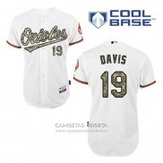 Camiseta Beisbol Hombre Baltimore Orioles 19 Chris Davis Blanco Usmc Cool Base