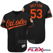 Camiseta Beisbol Hombre Baltimore Orioles 53 Zach Britton Negro 2017 Flex Base