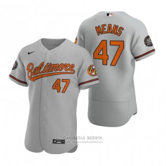 Camiseta Beisbol Hombre Baltimore Orioles John Means Autentico Gris