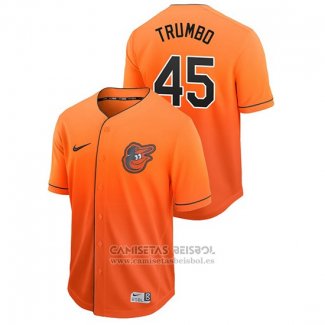 Camiseta Beisbol Hombre Baltimore Orioles Mark Trumbo Fade Autentico Naranja