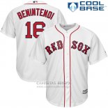 Camiseta Beisbol Hombre Boston Red Sox 16 Andrew Benintendi Blanco Cool Base