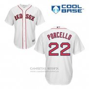 Camiseta Beisbol Hombre Boston Red Sox 22 Rick Porcello Blanco Primera Cool Base