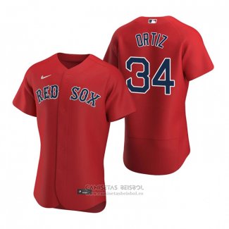 Camiseta Beisbol Hombre Boston Red Sox David Ortiz Autentico Alterno 2020 Rojo