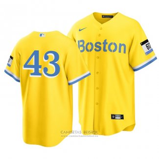 Camiseta Beisbol Hombre Boston Red Sox Garrett Richards 2021 City Connect Replica Oro